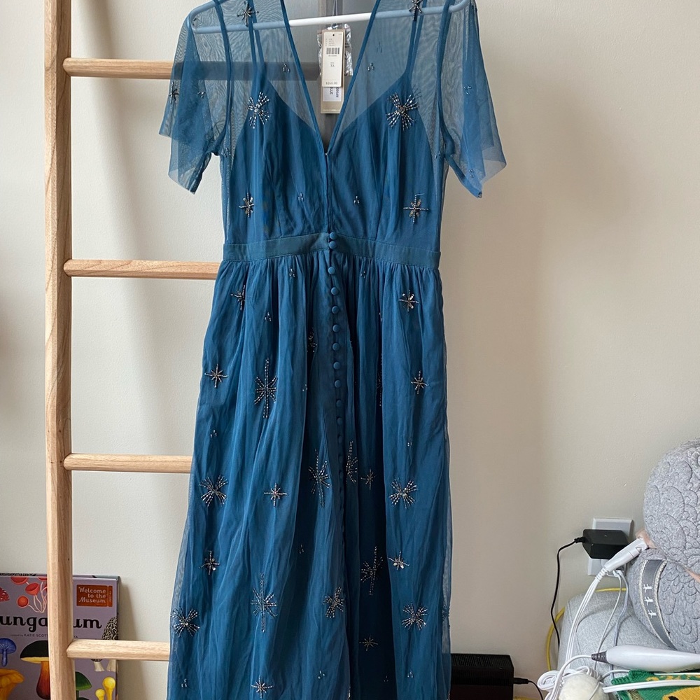NWT Beaded Midi Anthropologie Dress